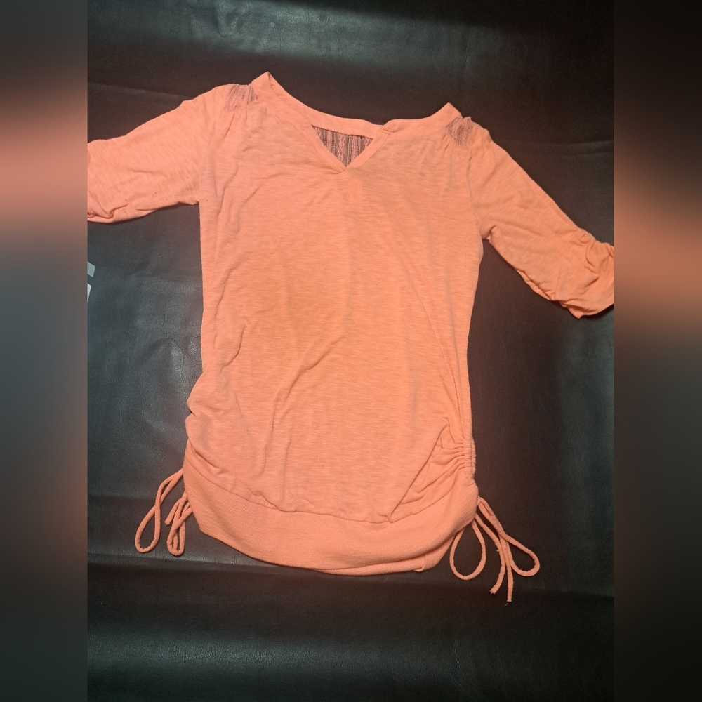 Orange scrunched shirt